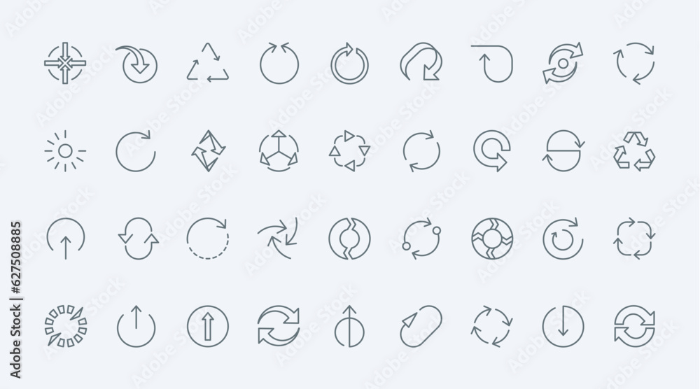 Circle And Triangle Arrows Thin Line Icons Set Vector Illustration circle-and-triangle-arrows-thin-line-icons-set-vector-illustration