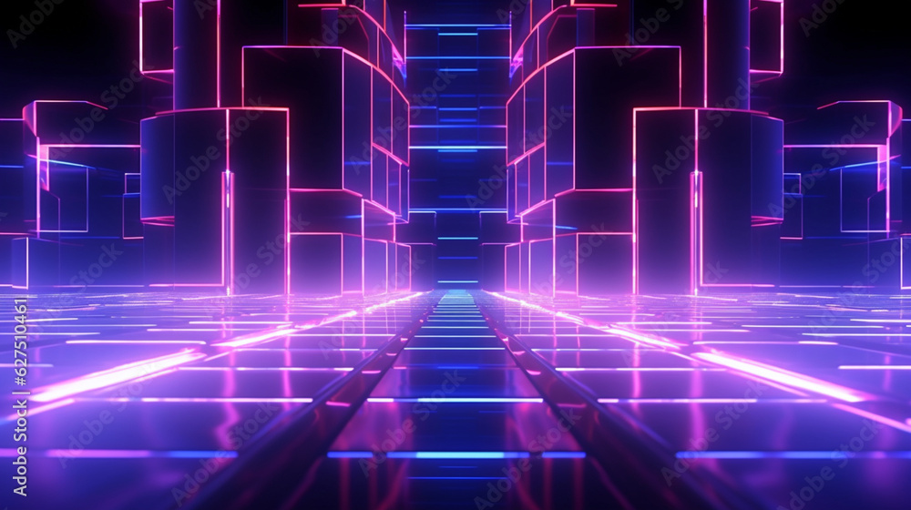 Futuristic cyberspace backgrounds in neon colors. Neon and futuristic maps and roads. Futuristic spaces. Futuristic cyberspace backgrounds in neon colors. Neon and futuristic maps and roads. Futuristic spaces.