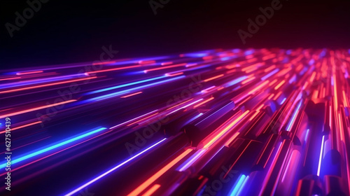 Futuristic cyberspace backgrounds in neon colors. Neon and futuristic maps and roads. Futuristic spaces.