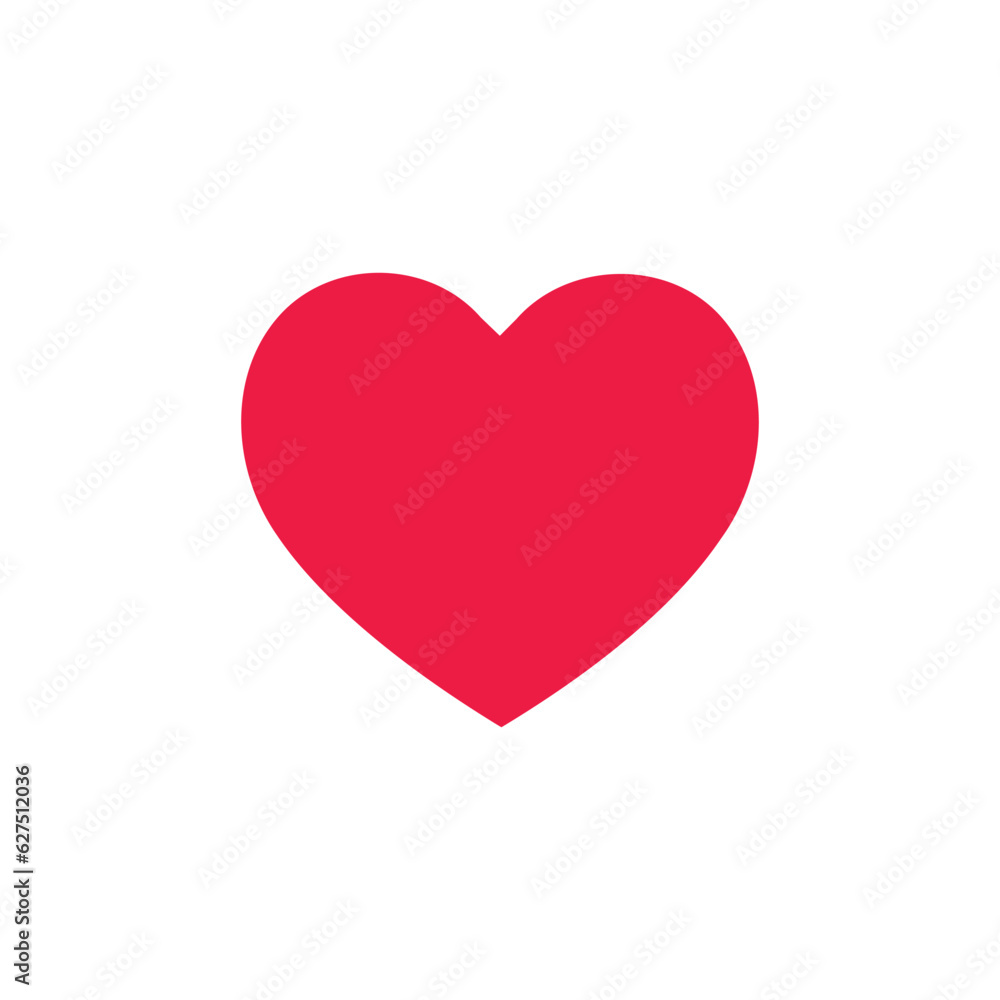 Red heart symbol on white background