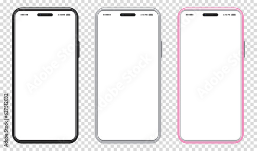 Tableau sur toile Mobile Phone With Black, Silver and Pink Colored Design