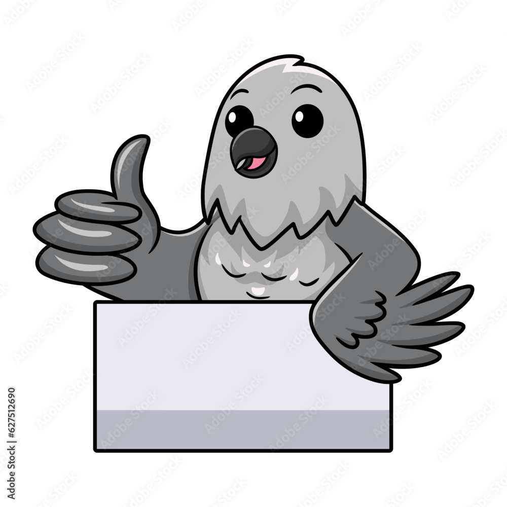 Cute northern mockingbird cartoon giving thumb up Cute northern mockingbird cartoon giving thumb up