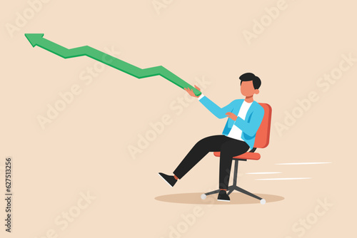 Business concepts of analytics, planning, marketing research, work communication, goal settings. Colored flat vector illustration isolated. 