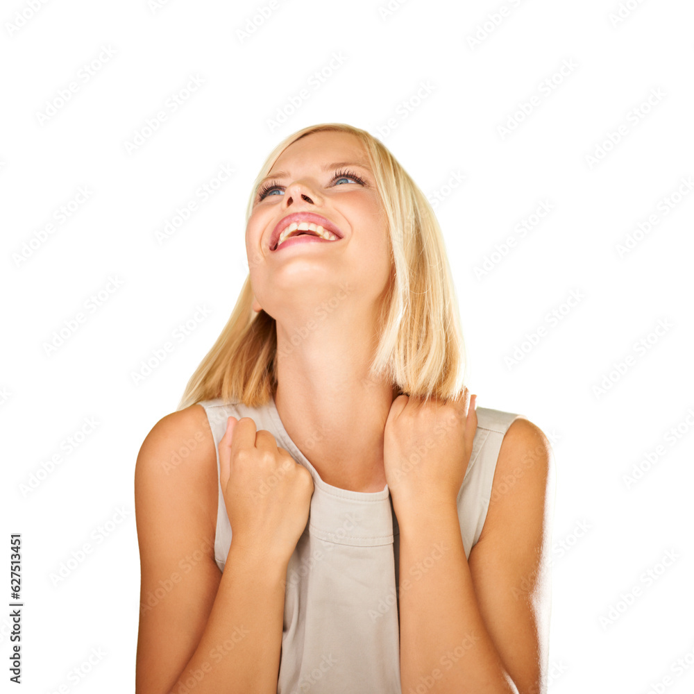 Stock market, bitcoin success and winner in business having a celebration after crypto profit on a png, transparent and mockup or isolated background. A happy, excited woman and a crazy sale or deal Stock market, bitcoin success and winner in business having a celebration after crypto profit on a png, transparent and mockup or isolated background. A happy, excited woman and a crazy sale or deal