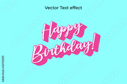 Girly pink barbie text effect template, barbie doll pink colors, vector