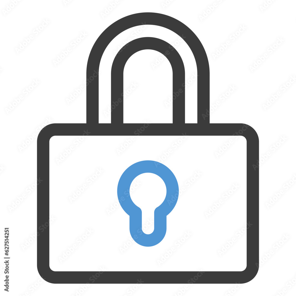 padlock icon in color line style padlock icon in color line style