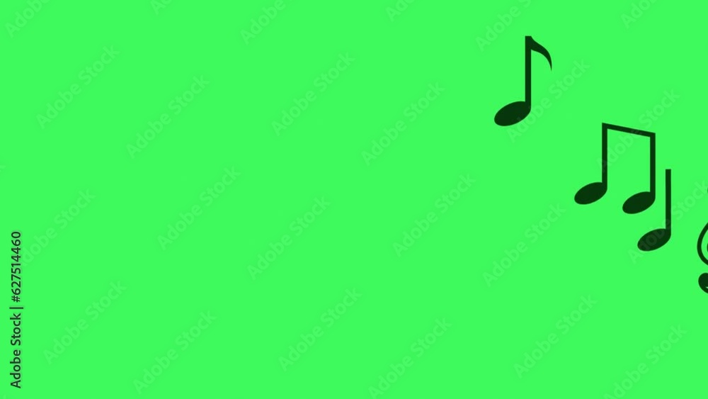 music note with green screen chroma key - social media element