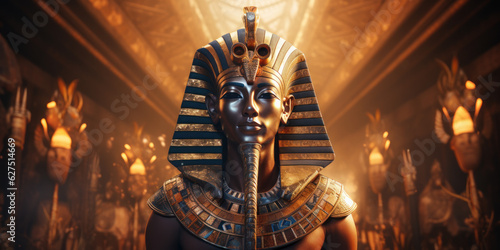 Egyptian God Amun-Ra. Generative AI photo