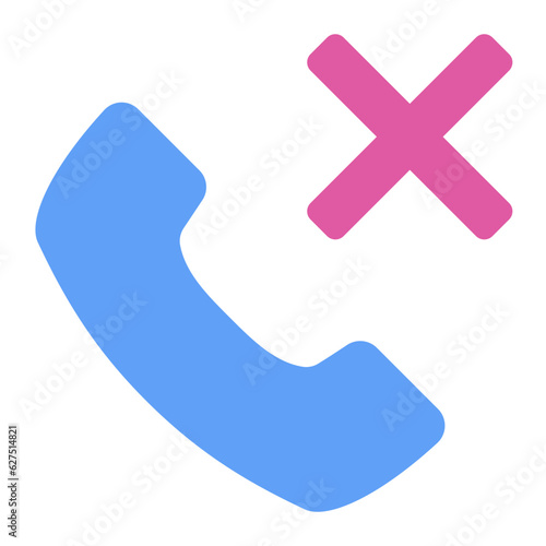 missed call icon in flat style