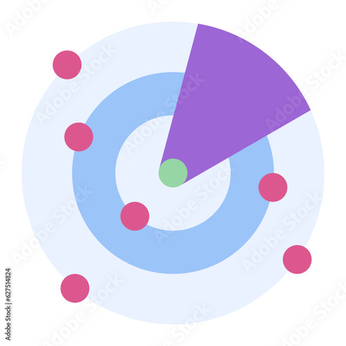radar icon in flat style