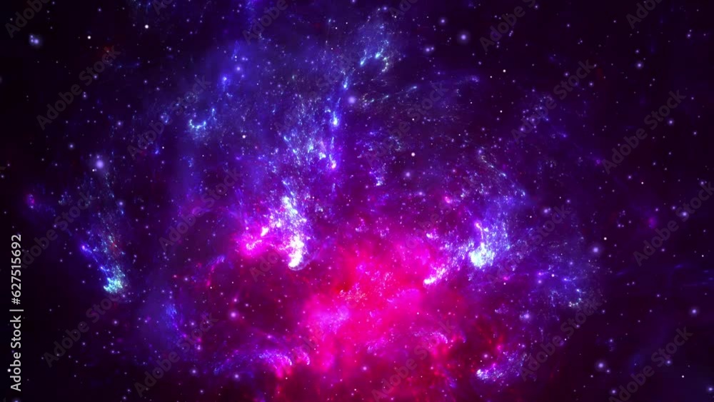 Hyperspace Jump To red and blue Nebula in 3D