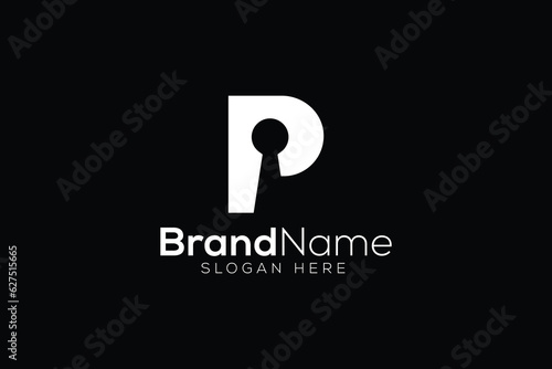 Trendy Professional letter P safety logo design vector template