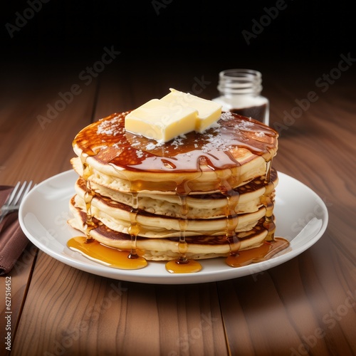 A delicious stack of pancakes. Generative AI.  © Elle Arden 