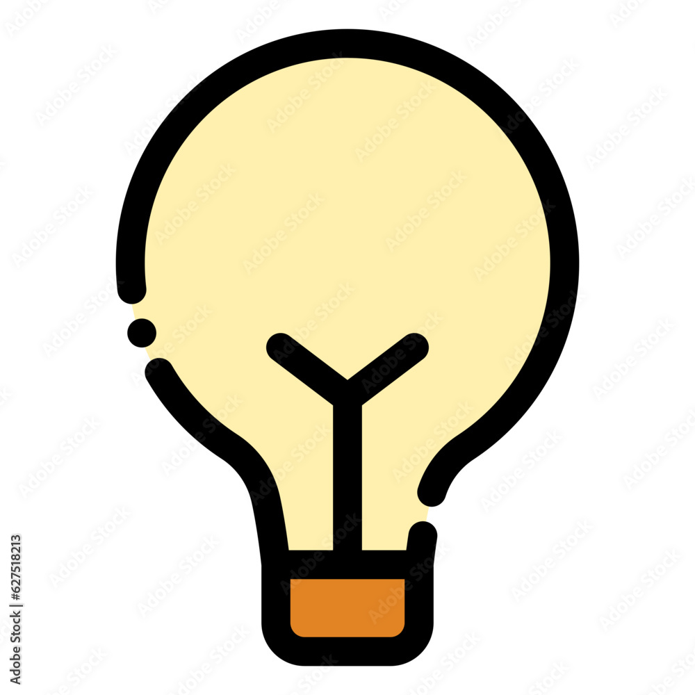 light bulb icon in flat line style