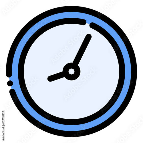 clock icon in flat line style