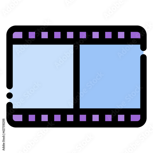 film strip icon in flat line style