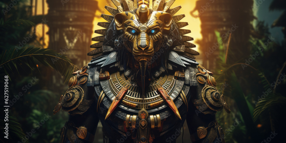 Fototapeta premium Egyptian God Apedemak. Generative AI