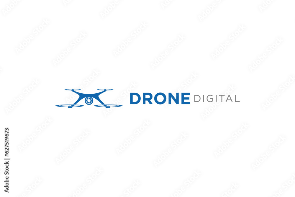 Drone aerial uav logo design quadcopter remote control icon symbol Drone aerial uav logo design quadcopter remote control icon symbol
