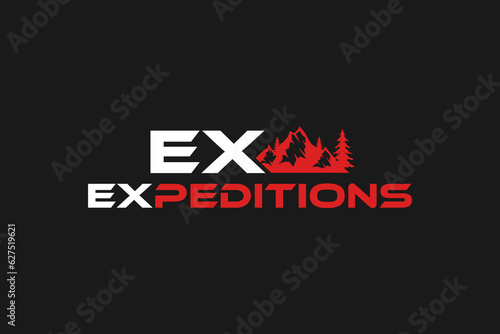 Expedition mountain outdoor logo design 