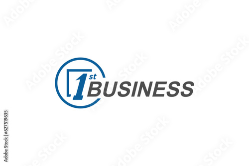 Business logo design number 1 letter alphabet