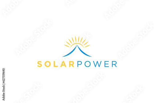 Solar power energy logo design sun shine light icon symbol