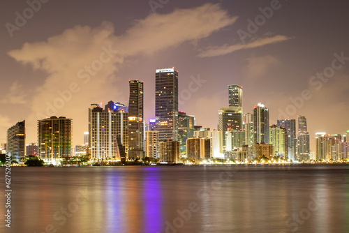 Miami, brickell, big city skyline at night