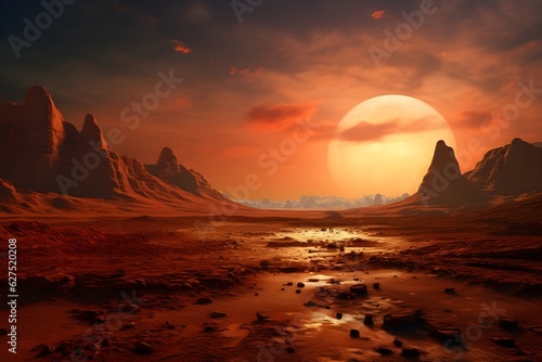 Sunset at planet Mars.