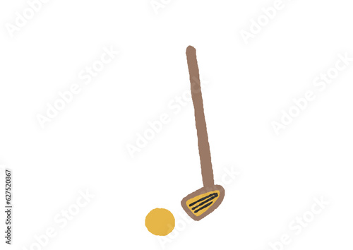 グランドゴルフの道具のイラストセット