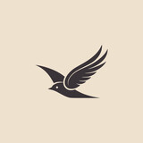 simple bird flying technology logo vector illustration template design