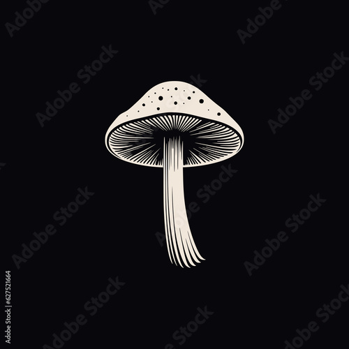 simple mushroom plant nature food logo vector illustration template design