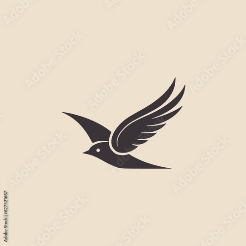 simple bird flying technology logo vector illustration template design © Rizqi