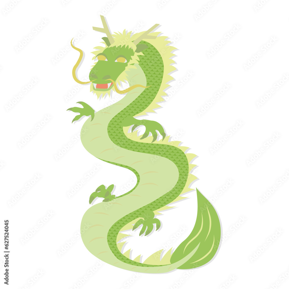 Obraz premium かっこいい中華風の龍のイラスト、2024年辰年、年賀状素材