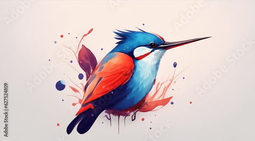 vector art of an kingfisher,