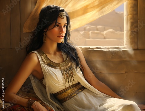 Illustration of the wife of Potiphar from the BIblical story of Joseph photo