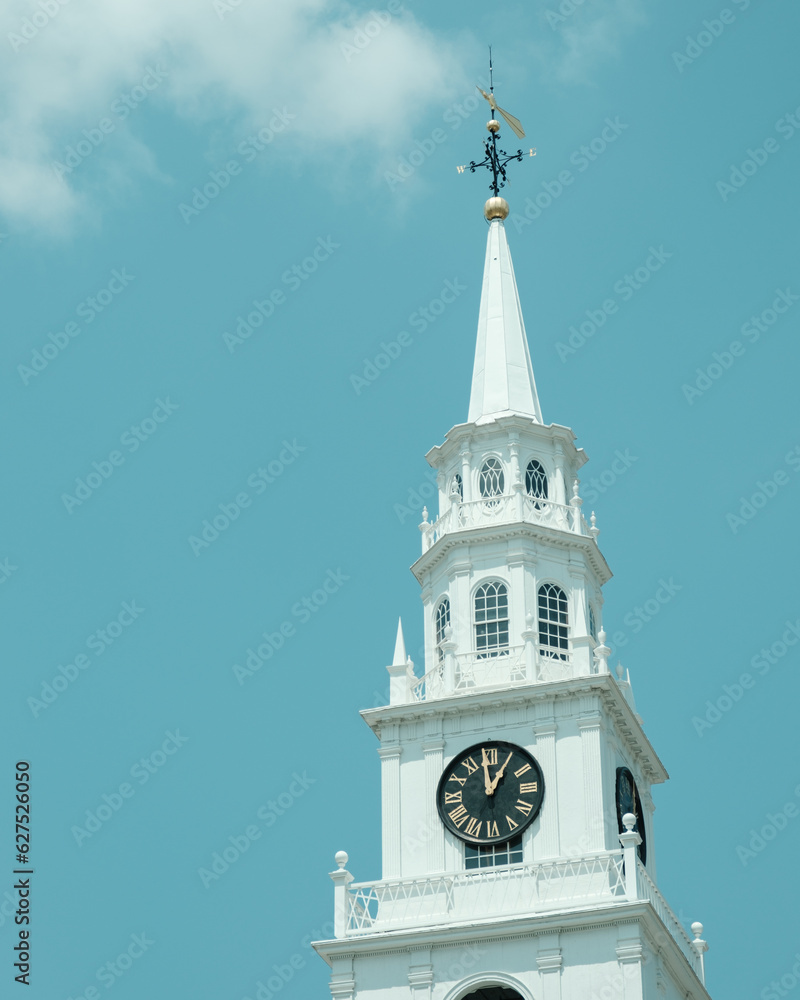 The Congregational Church of Middlebury steeple, Middlebury, Vermont