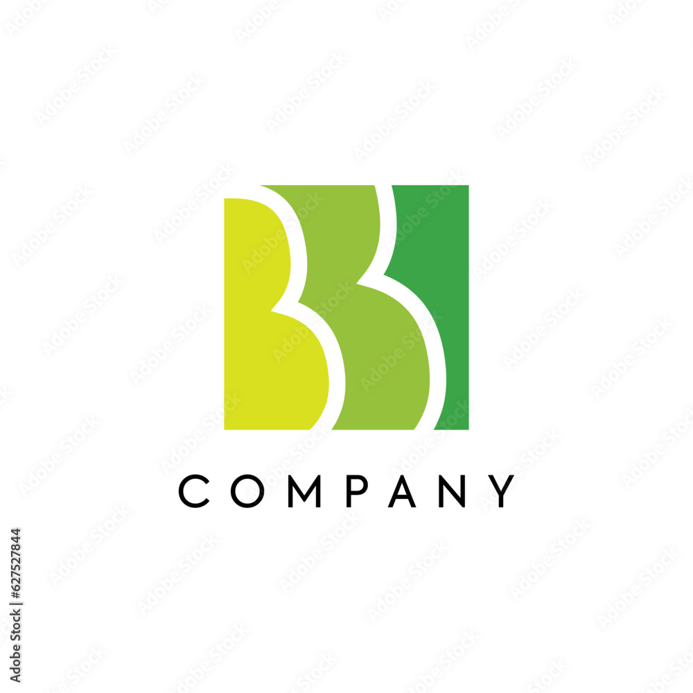 letter b logo design, typography logo, green logo, nature logo, organic logo. eps