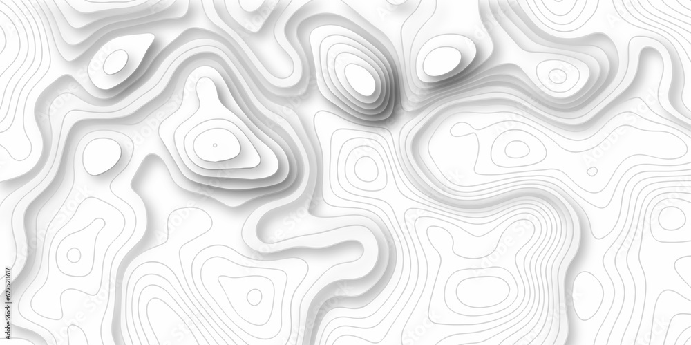 Topographic canyon geometric map relief texture with curved layers and shadow. Topographic map. Geographic mountain relief. Topo contour map on white background, Topographic contour lines vector map. Topographic canyon geometric map relief texture with curved layers and shadow. Topographic map. Geographic mountain relief. Topo contour map on white background, Topographic contour lines vector map.