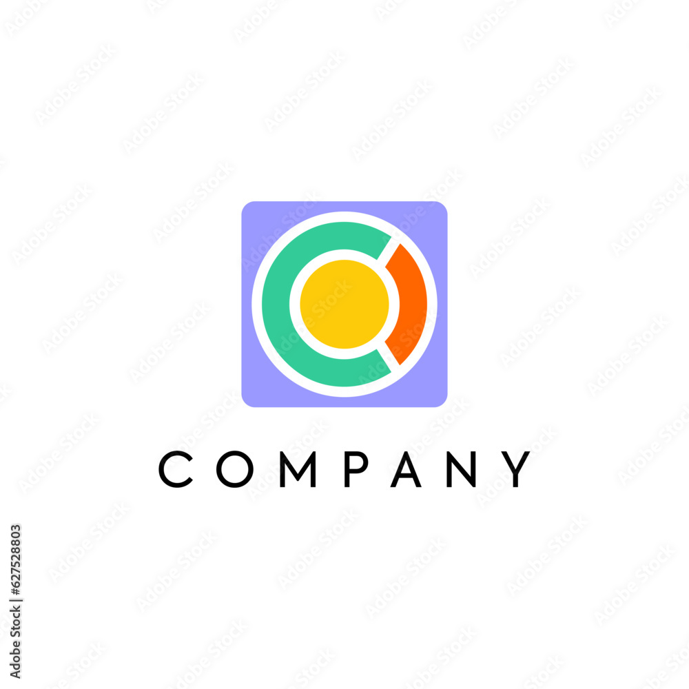 Fototapeta premium Squire logo design, round logo, technology logo design eps