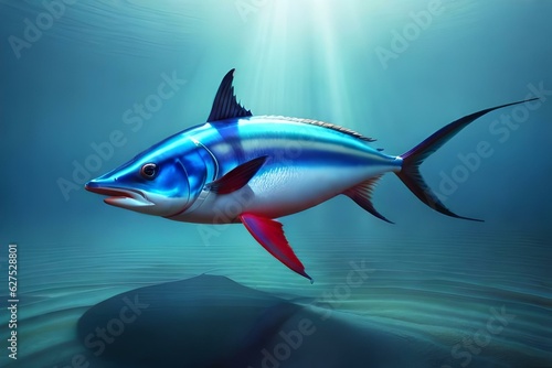 tona fish in sea generated by AI tool photo