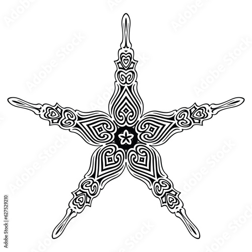 Tribal ethnic patterned star. Vector illustration for your design