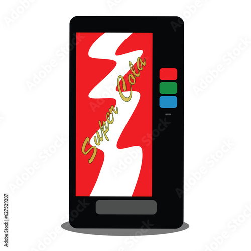 A coffee vending machine is isolated on a white background. Vector illustration