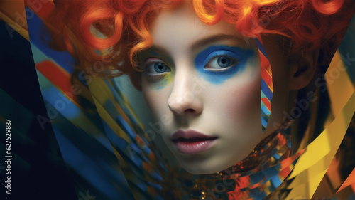 Portrait of a Woman with Makeup. Redhead. Closeup. © Daniel L