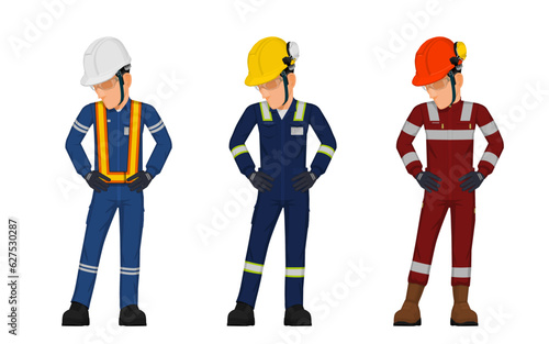 worker is looking at something on the floor