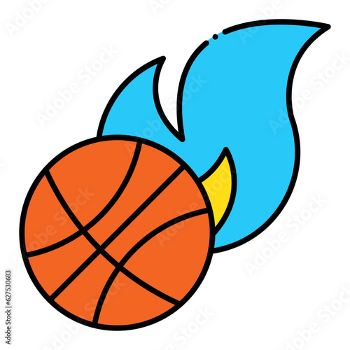 Basketball fireball illustration