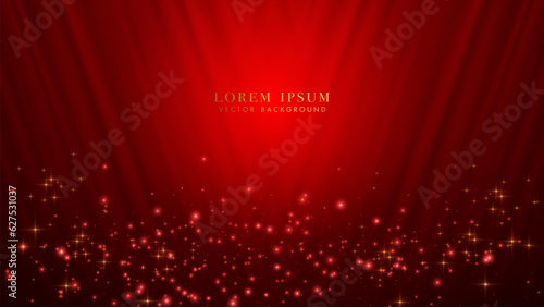 Red elegant background with glitter light effects. Luxury style vector design