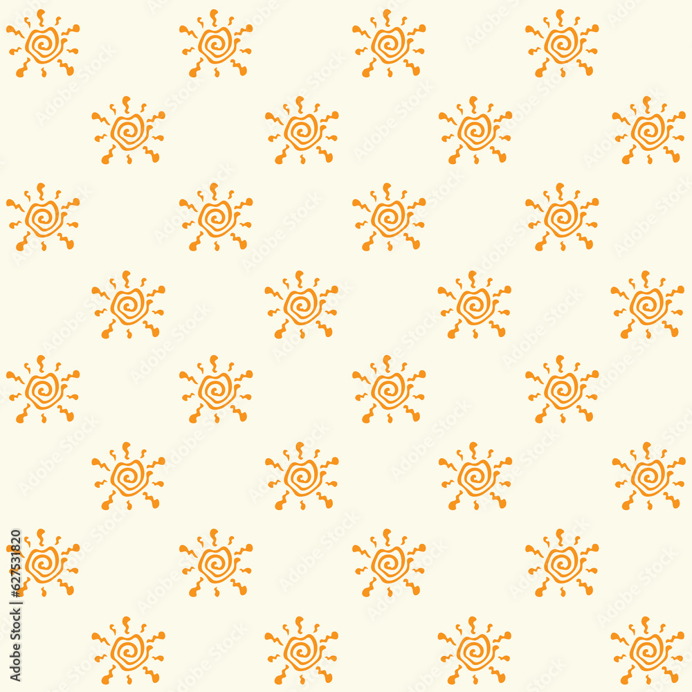 Hot Summer Sun Vector Seamless Pattern Hot Summer Sun Vector Seamless Pattern