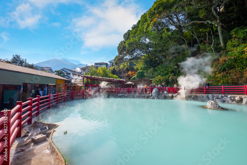 Obraz na plátne Beppu, Japan - Nov 25 2022: Kamado Jigoku hot spring in Beppu, Oita