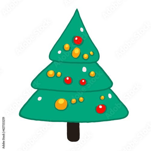 Wallpaper Mural Watercolor and drawing for cute green pine tree. Digital painting of icon illustration. Christmas and new year element decoration on holiday. Torontodigital.ca