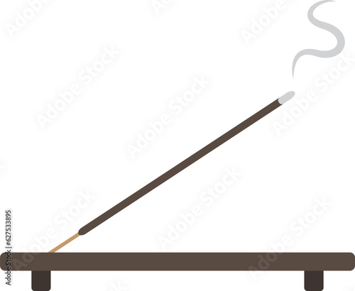 Relaxing incense stick with incense burner icon.