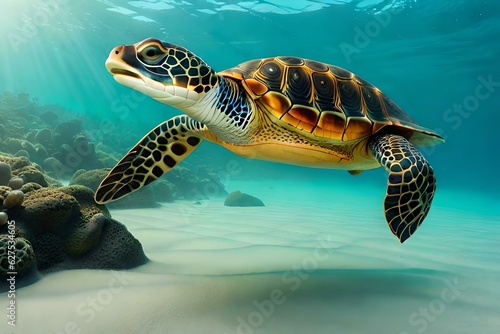 green sea turtle generated by AI tool